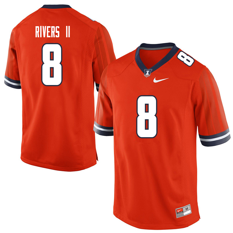 Men #8 M.J. Rivers II Illinois Fighting Illini College Football Jerseys Sale-Orange